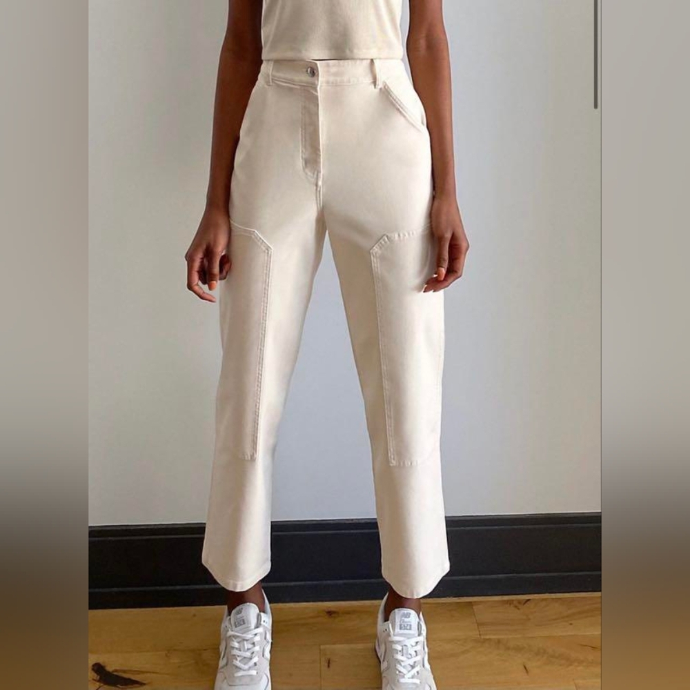 Aritzia Wilfred Cream Utility Patch Pocket Relaxed Pants 10 - Picture 10 of 10